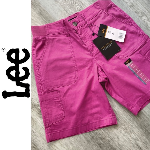 NWT 🦋 Bright Pink LEE Bermuda Shorts | Size: 4 (Medium) - Picture 2 of 16